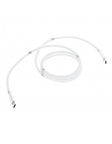 Câble Type C - Type C - Fast charge -Power Delivery enroulement magnetique 3A C676 blanc 1m