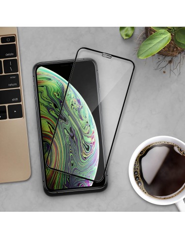 Film verre trempé 6D Iphone X, XS et iPhone 11 Pro Noir - Résistant