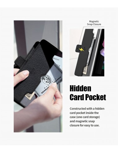 Etui Galaxy Z Fold 3 Magnétique Noir  - Jaym