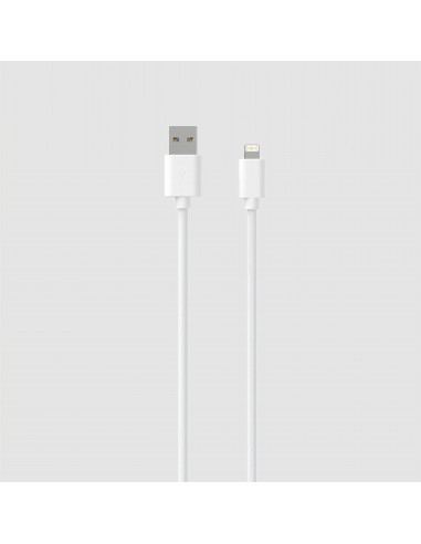 Pack chargeur secteur  1 USB 2.4A + Cable USB vers lightning 1.5M BLANC - JAYM® COLLECTION POP 