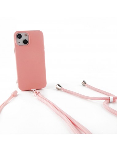 Coque silicone iPhone 13 Pro avec tour de cou Rose - Jaym