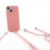 Coque silicone iPhone 13 Pro avec tour de cou Rose - Jaym
