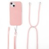 Coque silicone iPhone 13 Pro avec tour de cou Rose - Jaym