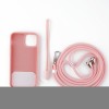Coque silicone iPhone 13 Pro avec tour de cou Rose - Jaym
