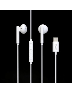 KIT PIETON ECOUTEURS CLASSIQUES TYPE-C + TELECOMMANDE + MICRO BLANC - JAYM® 