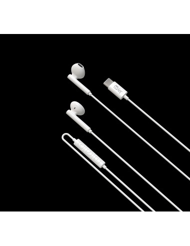 KIT PIETON ECOUTEURS CLASSIQUES TYPE-C + TELECOMMANDE + MICRO BLANC - JAYM® 