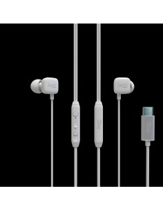 KIT PIETON ECOUTEURS INTRA-AURICULAIRE TYPE-C + TELECOMMANDE + MICRO BLANC - JAYM®  2