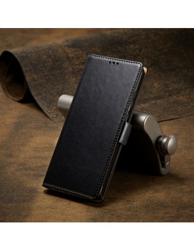 Etui de protection iPhone 8 Plus et 7 Plus - Simili cuir - Avec rangement carte - Noir