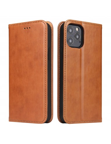 Etui de protection iPhone 8 Plus et 7 Plus - Simili cuir - Avec rangement carte - Marron