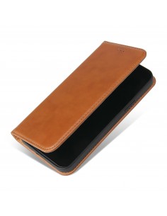 Etui de protection iPhone 8 Plus et 7 Plus - Simili cuir - Avec rangement carte - Marron 2