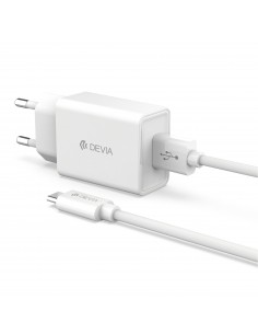 Chargeur secteur avec câble Type-C 1m - Devia - Blanc