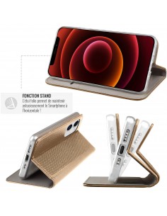 Etui portefeuille iPhone 15 Pro Max Magnétique Or - Jaym 2