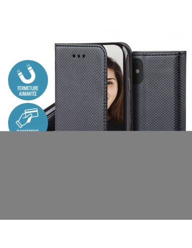 Etui portefeuille iPhone 15 Pro Max Magnétique Noir - Jaym