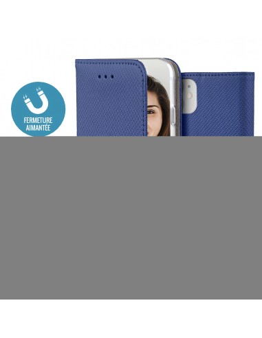 Etui portefeuille iPhone 15 Magnétique Bleu - Jaym