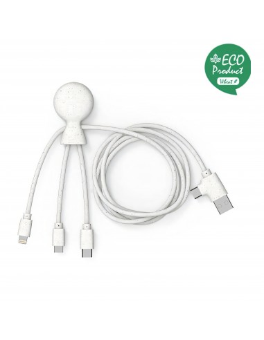 Cable 3-en-1 USB / TYPE C -MR BIO LONG VERS DOUBLE TYPE-C et  LIGHTNING - XOOPAR Blanc