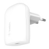 Pack Chargeur secteur Rapide USB-C 30W PD ET PPS avec Cable USB-C vers USB-C 1m BELKIN - Blanc