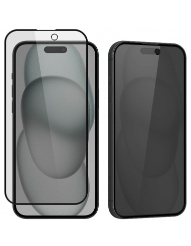 Film verre trempé iPhone 15 Anti-espion Privacy - Couverture intégrale - Devia