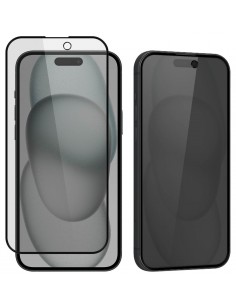 Film verre trempé iPhone 15 Pro Anti-espion Privacy - Couverture intégrale - Devia