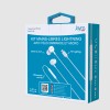 KIT PIETON ECOUTEURS INTRA-AURICULAIRE LIGHTNING (MFI) + TELECOMMANDE + MICRO BLANC - JAYM® 