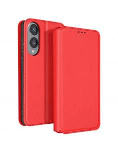 Etui portefeuille Galaxy S25 Edge Rouge | Avec rangements | Fermeture magnétique