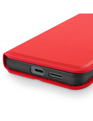Etui portefeuille Galaxy S25 Edge Rouge | Avec rangements | Fermeture magnétique
