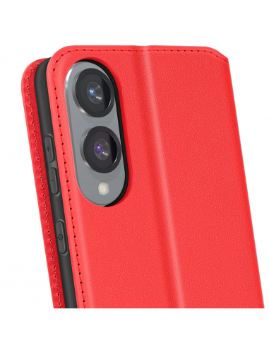 Etui portefeuille Galaxy S25 Edge Rouge | Avec rangements | Fermeture magnétique