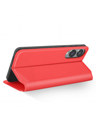 Etui portefeuille Galaxy S25 Edge Rouge | Avec rangements | Fermeture magnétique