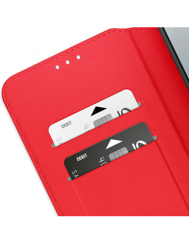 Etui portefeuille Galaxy S25 Edge Rouge | Avec rangements | Fermeture magnétique
