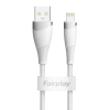 Câble USB-A vers Lightning | Fairplay | Tressé | 2m | Blanc | 12W