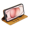 Etui Portefeuille iPhone 15 Simili-cuir avec rangement cartes Marron