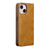 Etui Portefeuille iPhone 15 Simili-cuir avec rangement cartes Marron