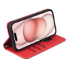 Etui Portefeuille iPhone 15 Pro Simili-cuir avec rangement cartes Rouge