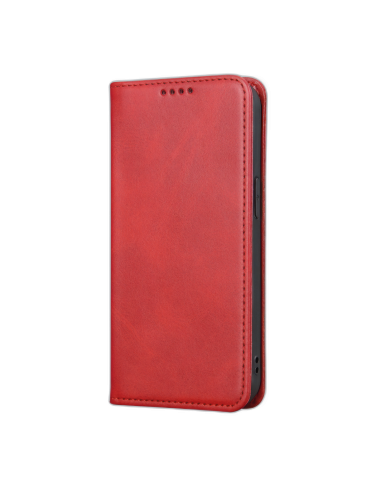 Etui Portefeuille iPhone 16 Pro Max Simili-cuir avec rangement cartes Rouge