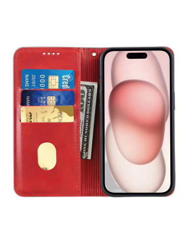 Etui portefeuille Galaxy S25 Rouge