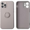 Coque silicone iPhone 16e avec anneau Gris