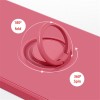 Coque silicone iPhone 16e avec anneau Rouge aubépine