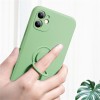 Coque silicone iPhone 16e avec anneau Vert