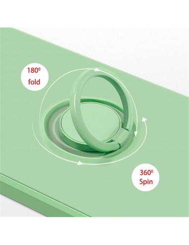 Coque silicone iPhone 16e avec anneau Vert