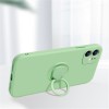 Coque silicone iPhone 16e avec anneau Vert