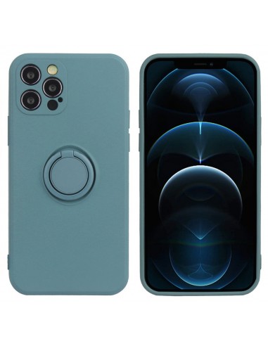 Coque silicone iPhone 16e avec anneau Ardoise