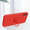 Coque silicone iPhone 16e avec anneau Rouge