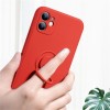 Coque silicone iPhone 16e avec anneau Rouge