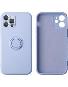 Coque silicone iPhone 16e avec anneau Lilas 2