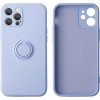 Coque silicone iPhone 16e avec anneau Lilas