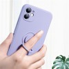 Coque silicone iPhone 16e avec anneau Lilas