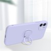Coque silicone iPhone 16e avec anneau Lilas