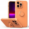 Coque silicone iPhone 16e avec anneau Orange