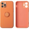 Coque silicone iPhone 16e avec anneau Orange