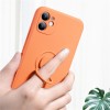 Coque silicone iPhone 16e avec anneau Orange