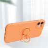 Coque silicone iPhone 16e avec anneau Orange
